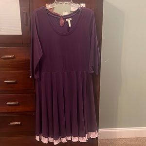 Matilda Jane Queen of Hearts Once Upon a Time Dress Purple Layered Ruffle